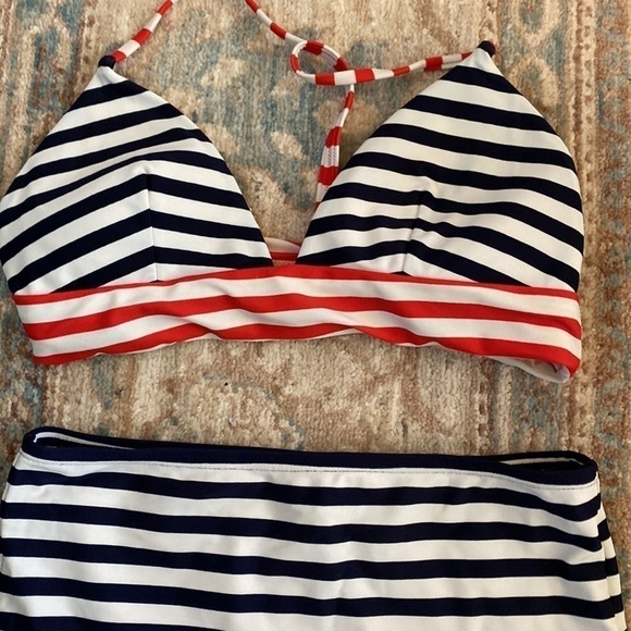 J.Crew striped 2 piece high waisted bikini - Picture 3 of 7